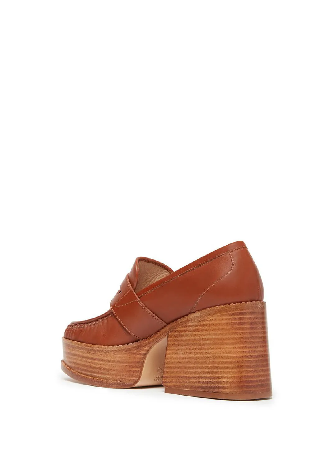 Augusta Platform Loafer in Cognac Leather