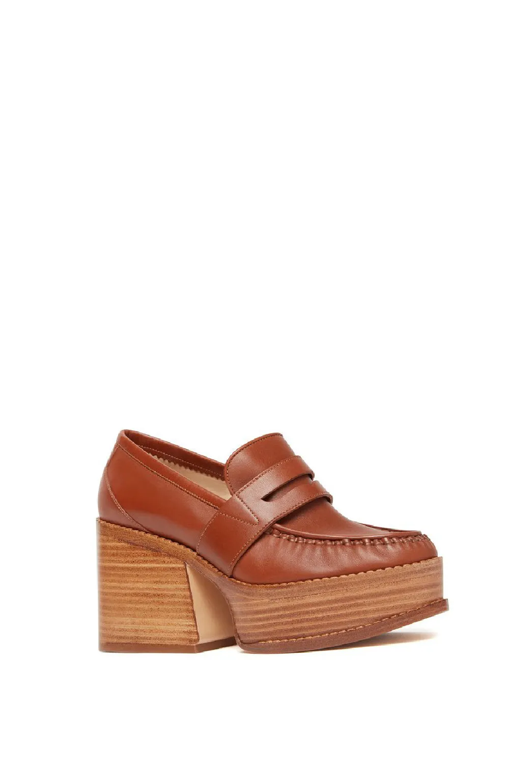 Augusta Platform Loafer in Cognac Leather