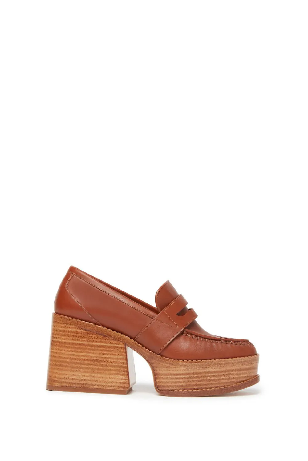 Augusta Platform Loafer in Cognac Leather