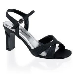 Black Sandals with 3-inch Block Heels ROMANCE-313
