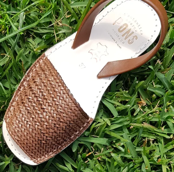Braided Leather Avarca Pons - Tan