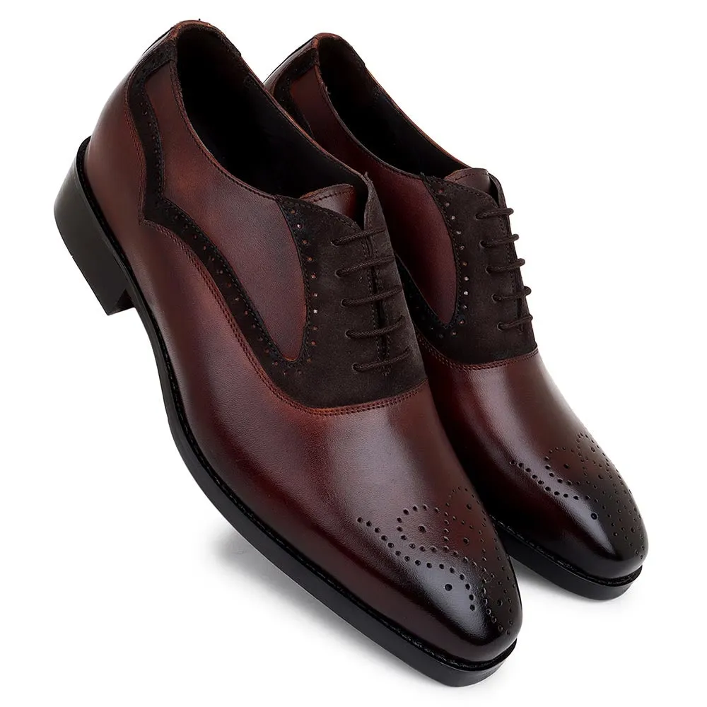 Brown Detailed Oxfords With Medallion
