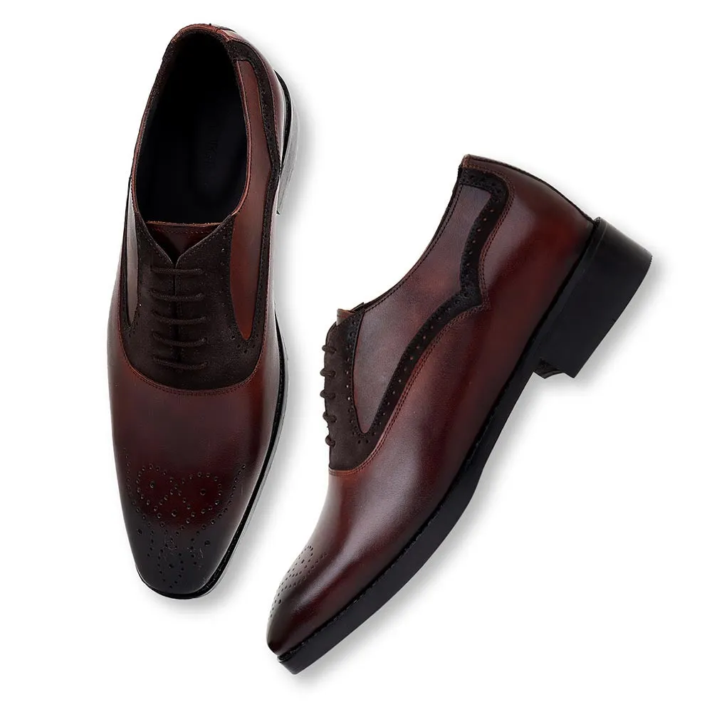 Brown Detailed Oxfords With Medallion