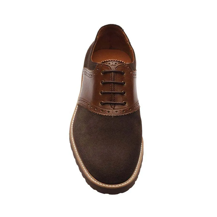 Brown Suede Lightweight Combination Saddle Oxfords