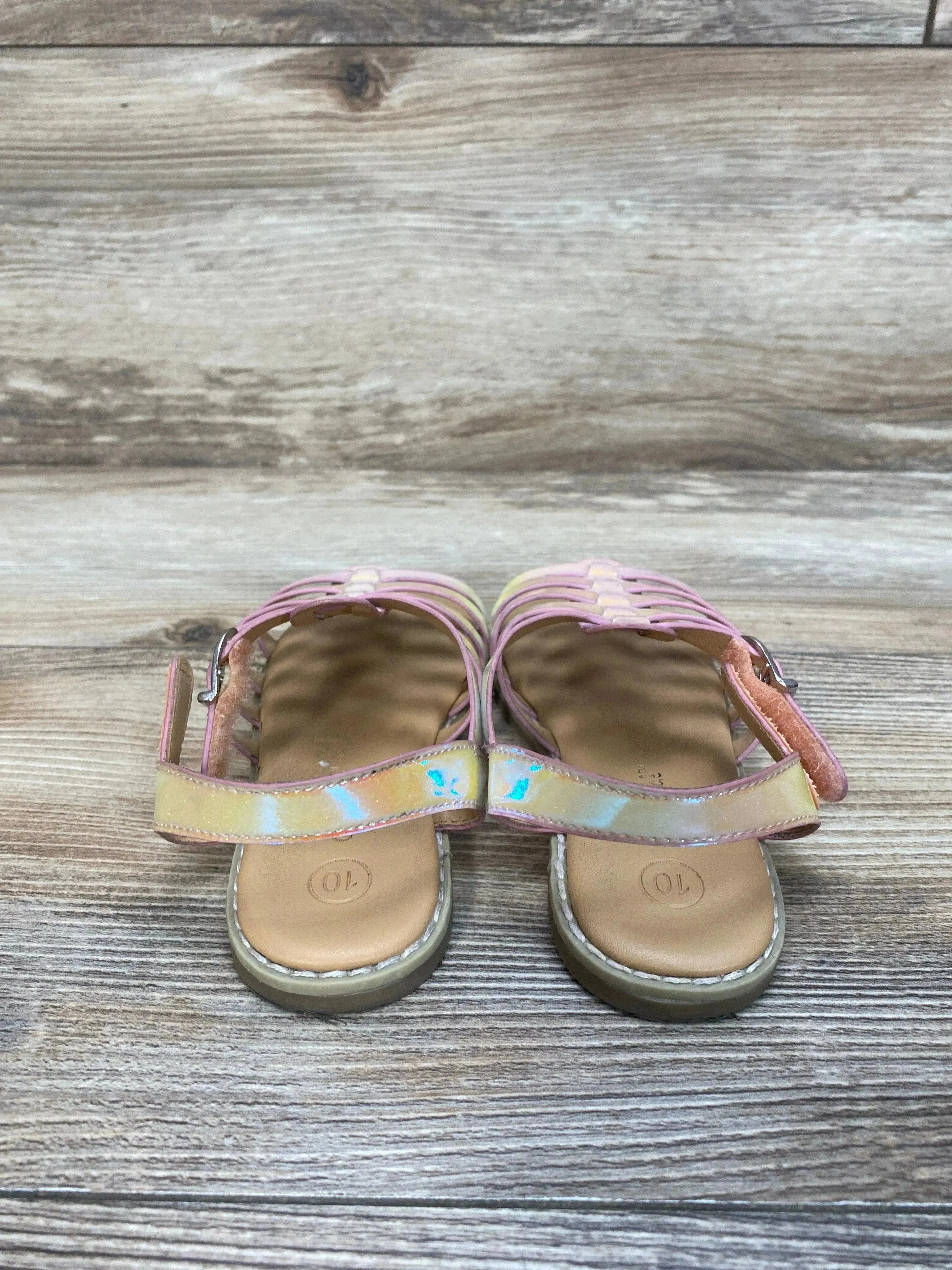 Cat & Jack Iridescent Shanel Fisherman Sandals sz 10c