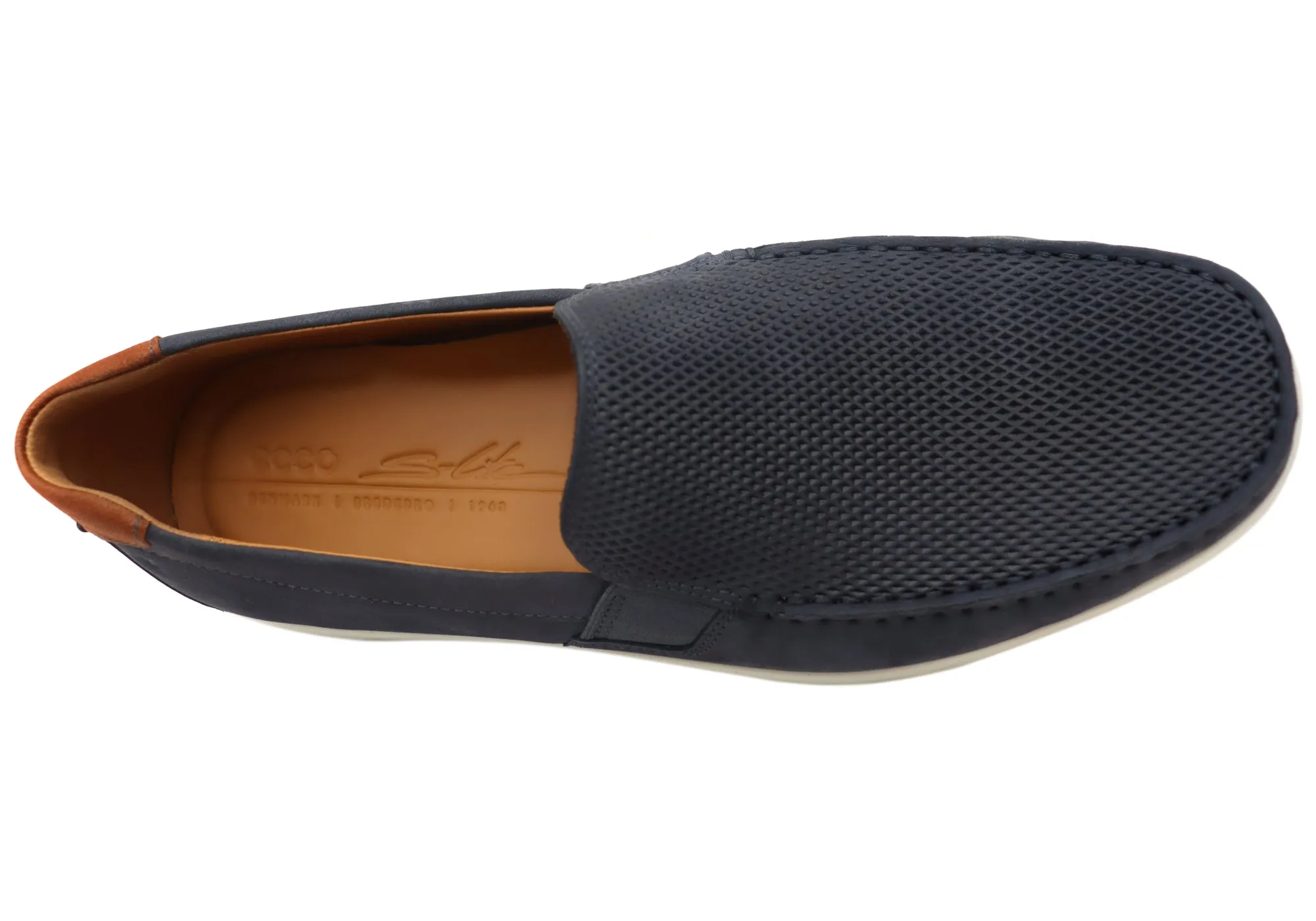 ECCO S Lite Moc Mens Nubuck Leather Moccasin Loafers