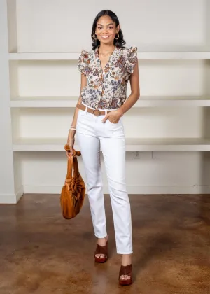 Elan Cluffs Floral Print Top