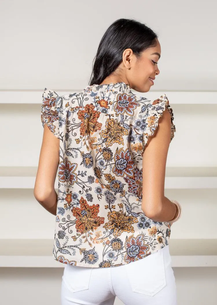 Elan Cluffs Floral Print Top
