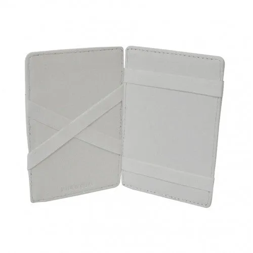 ELLIS - Mens White Genuine Leather Wallet Magic Flip Wallet with Stripes