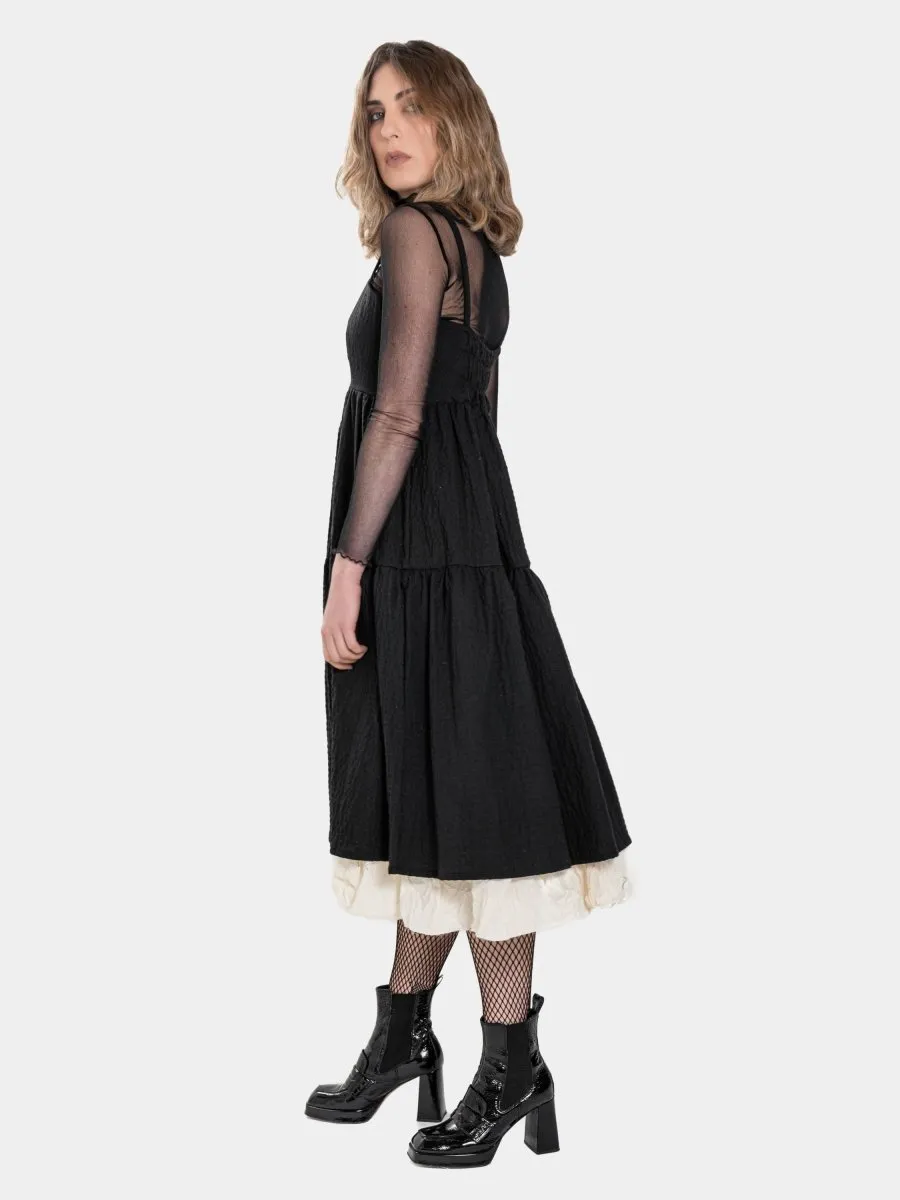 Embossed Spaghetti Strap Tier Sundress
