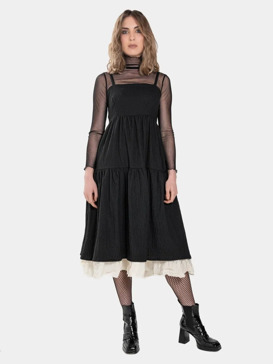 Embossed Spaghetti Strap Tier Sundress