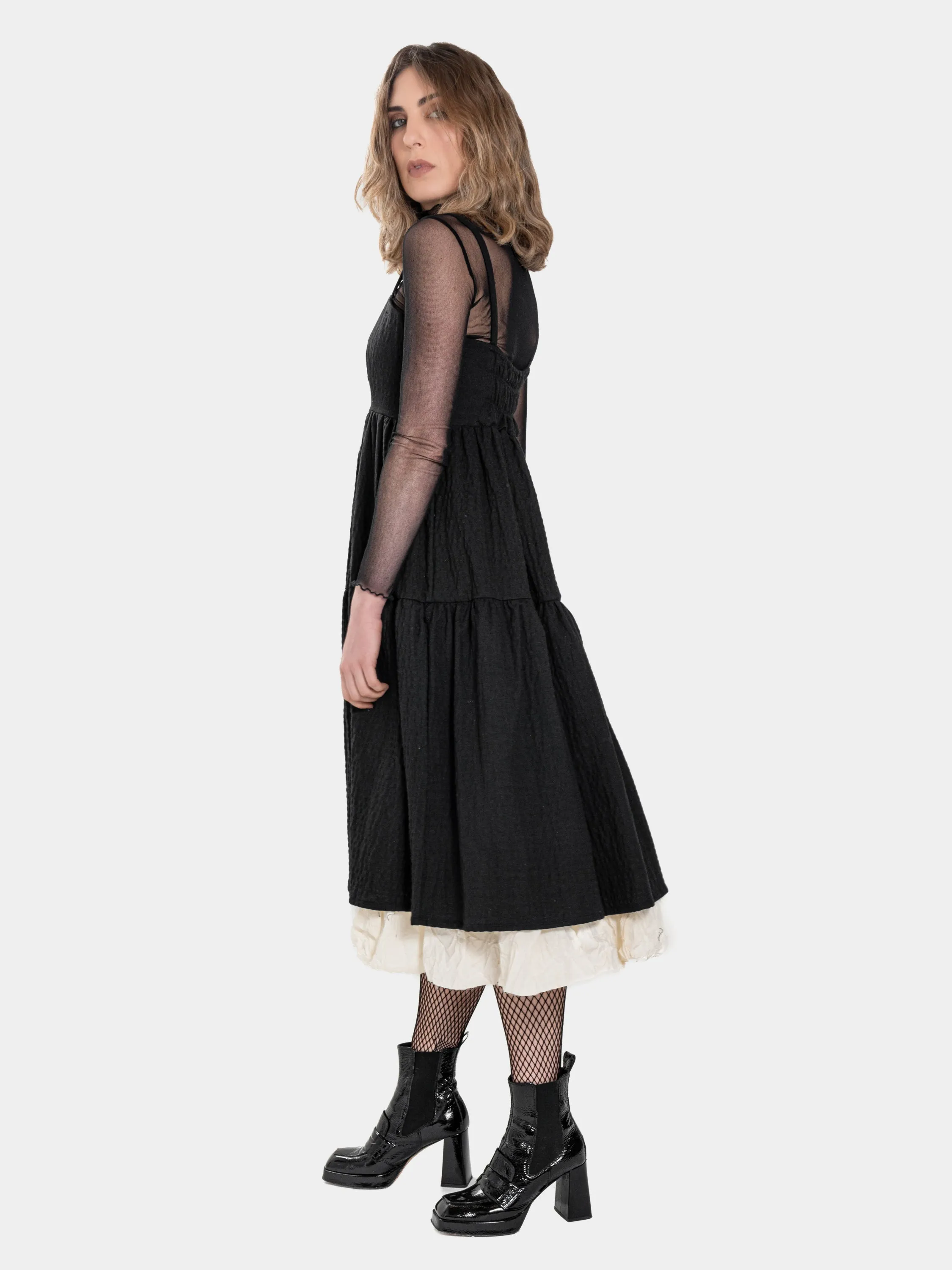 Embossed Spaghetti Strap Tier Sundress