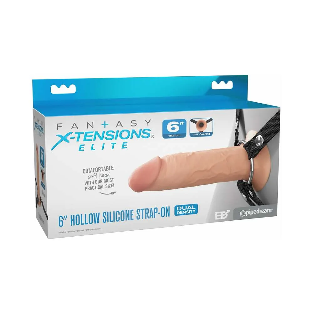 Fantasy X-Tensions Elite Silicone Hollow Strap Dual Density Strap-On 6"