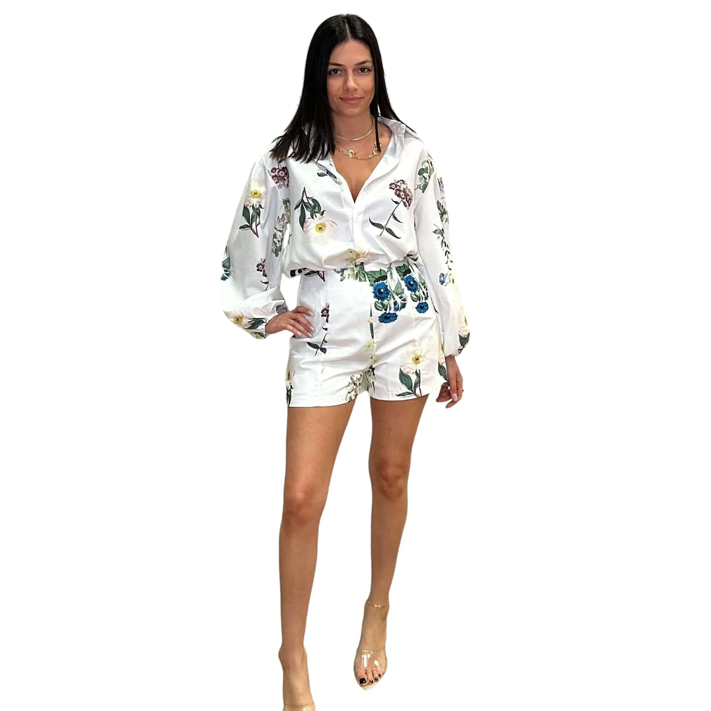 Floral Shirt and Shorts Set