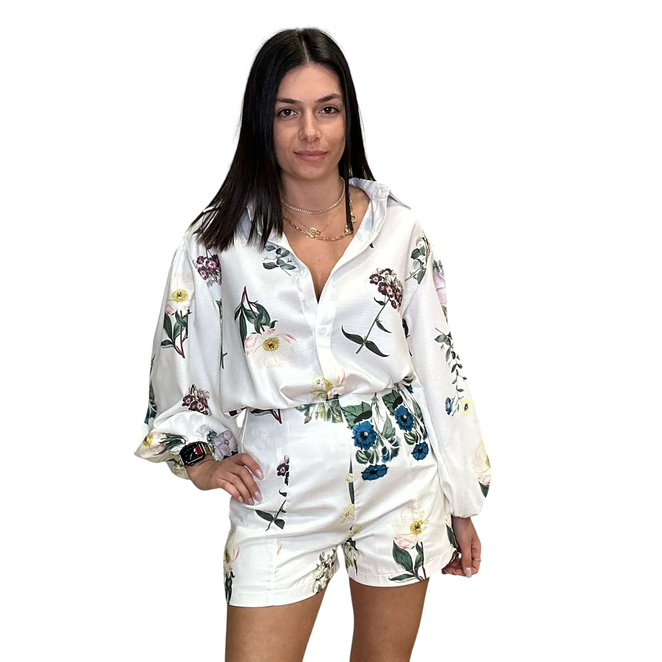Floral Shirt and Shorts Set