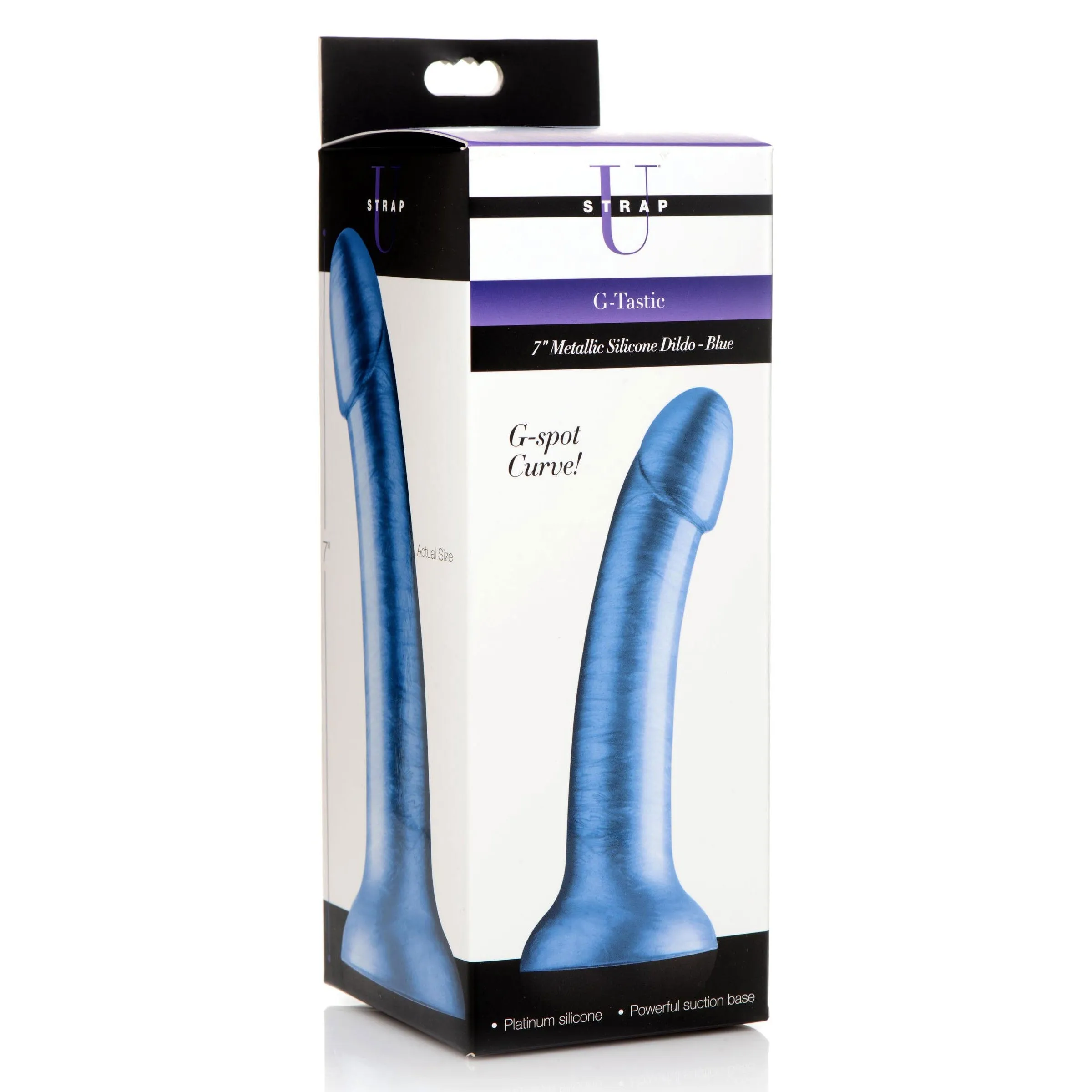 G-Tastic 7 Inch Metallic Silicone Dildo - Blue
