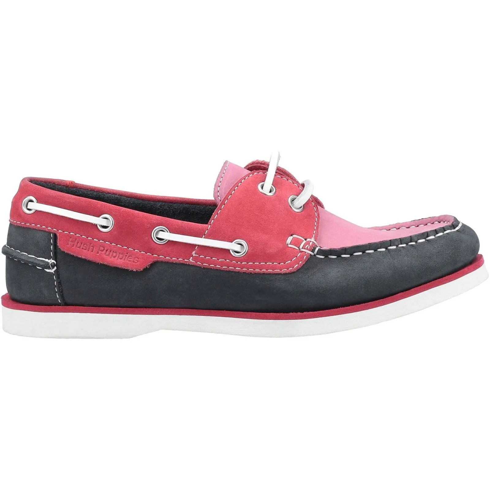 Hush Puppies Hattie Laces Ladies Shoes in Pink/Navy