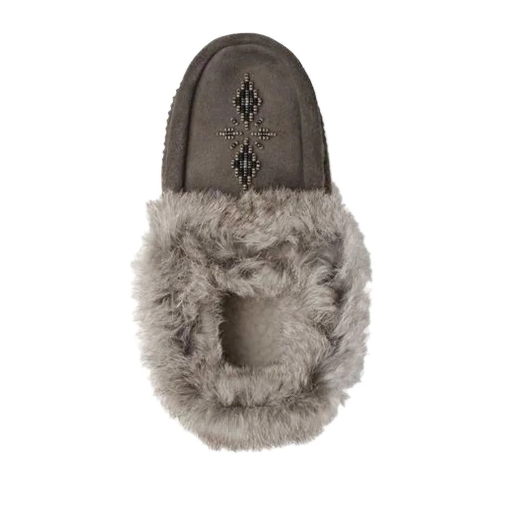 Manitobah Mukluks Tipi Moccasin in Charcoal Grey