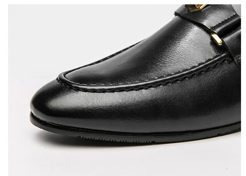 Mens Dress Shoes Slip-On Shoes Genuine Leather Loafers Shoes for Men - 0018