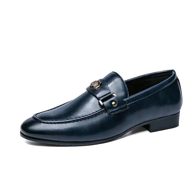 Mens Dress Shoes Slip-On Shoes Genuine Leather Loafers Shoes for Men - 0018