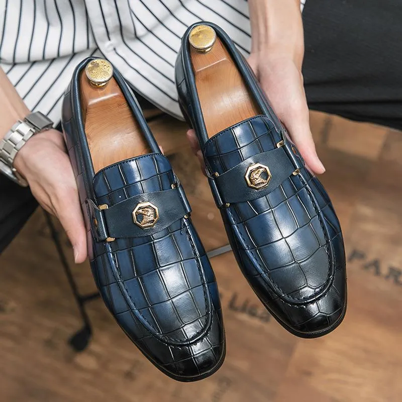 Mens Dress Shoes Slip-On Shoes Genuine Leather Loafers Shoes for Men - 0019