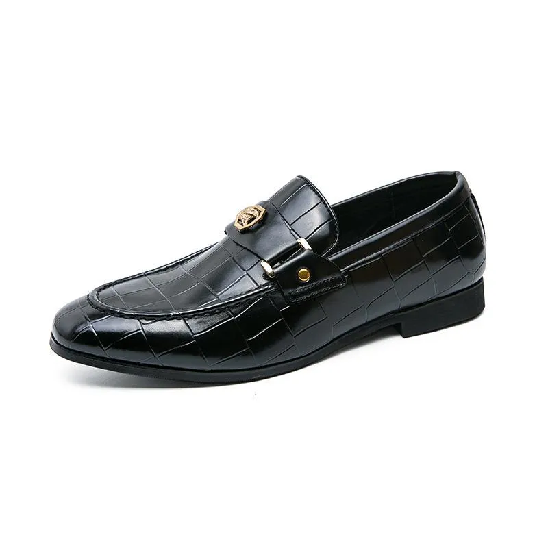 Mens Dress Shoes Slip-On Shoes Genuine Leather Loafers Shoes for Men - 0019