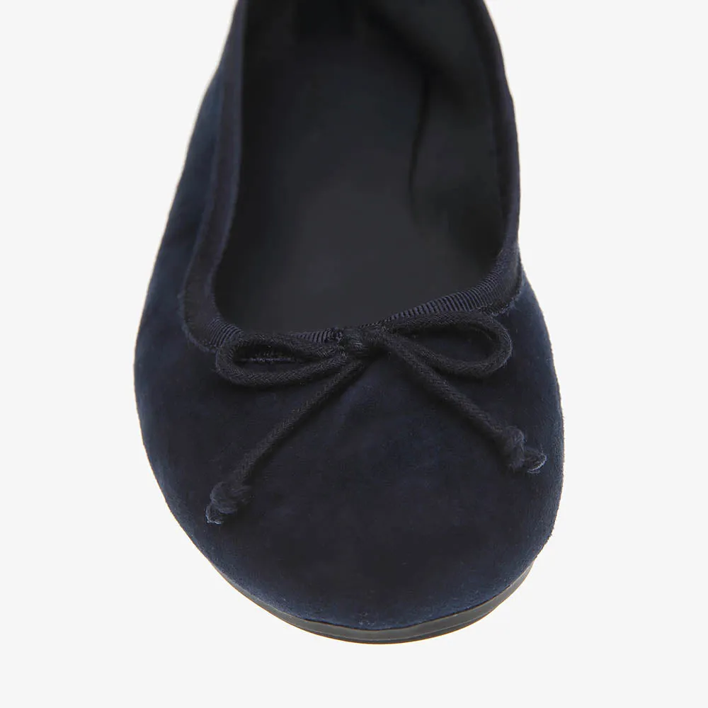Natalie Navy Suede Ballet flat