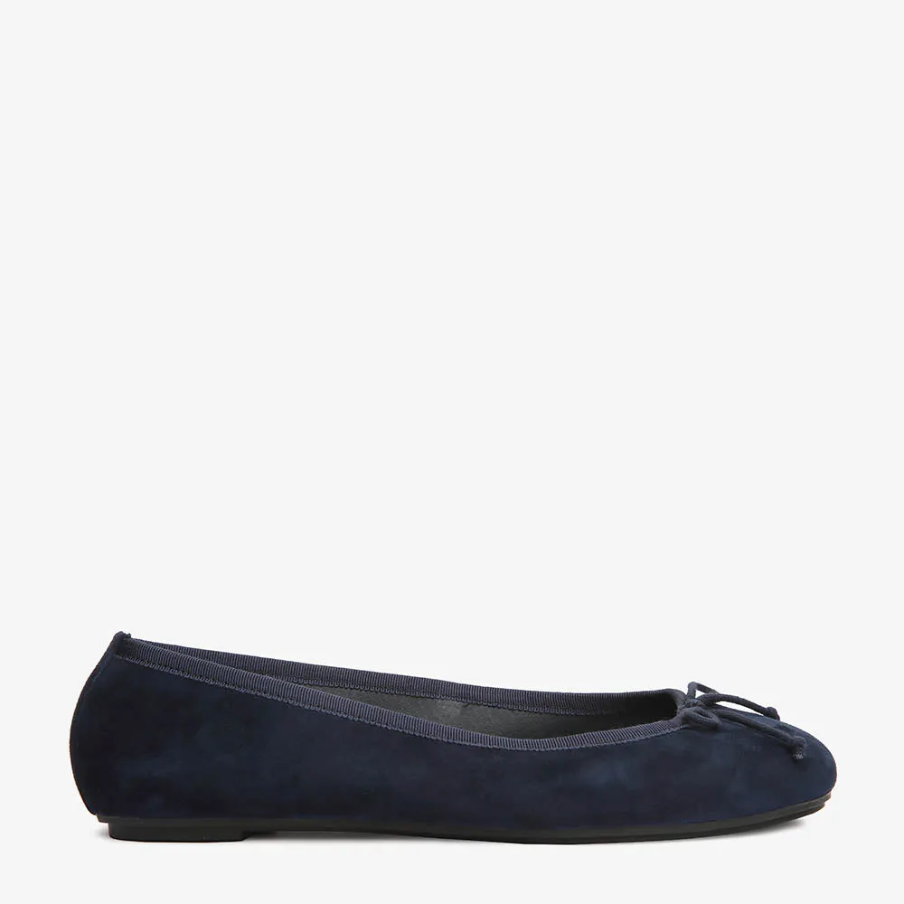 Natalie Navy Suede Ballet flat