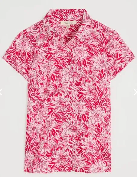 NEW Seasalt Rushmaker Shirt Stream Flower Scarlet