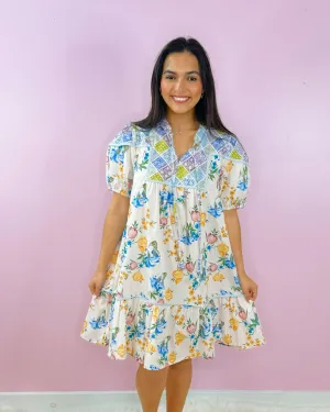 Patchwork Petals Floral Dress