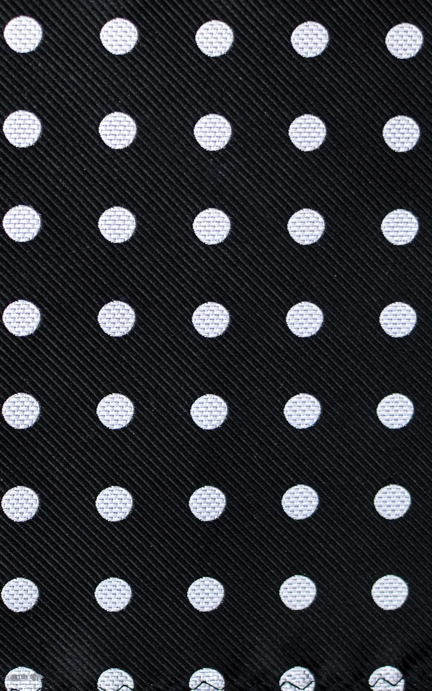 Polka Dot Silk Tie - Black / White