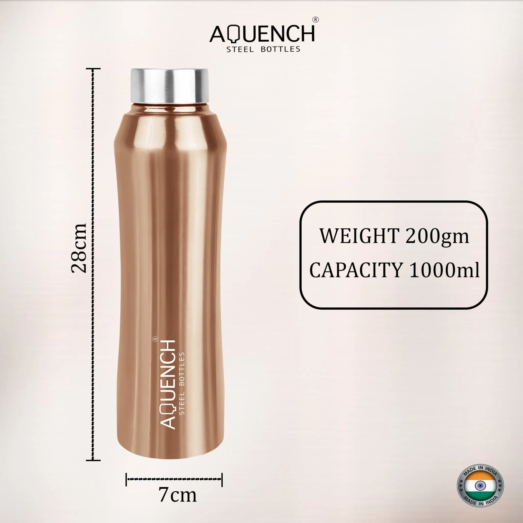Rush Metalic Copper Water Bottle