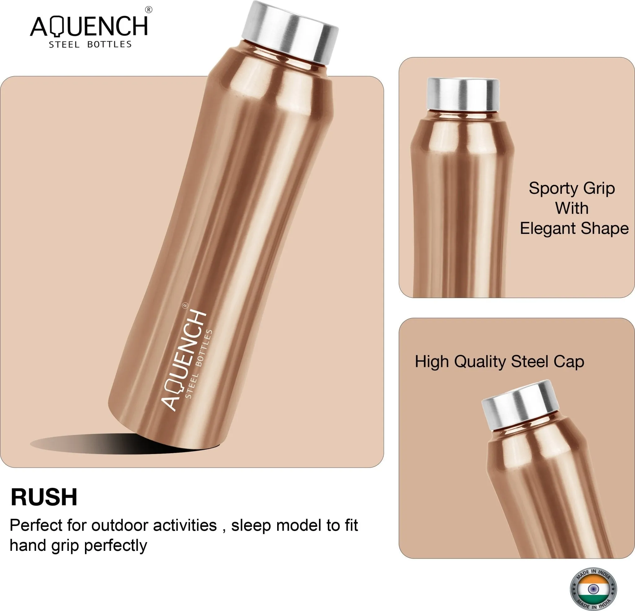 Rush Metalic Copper Water Bottle