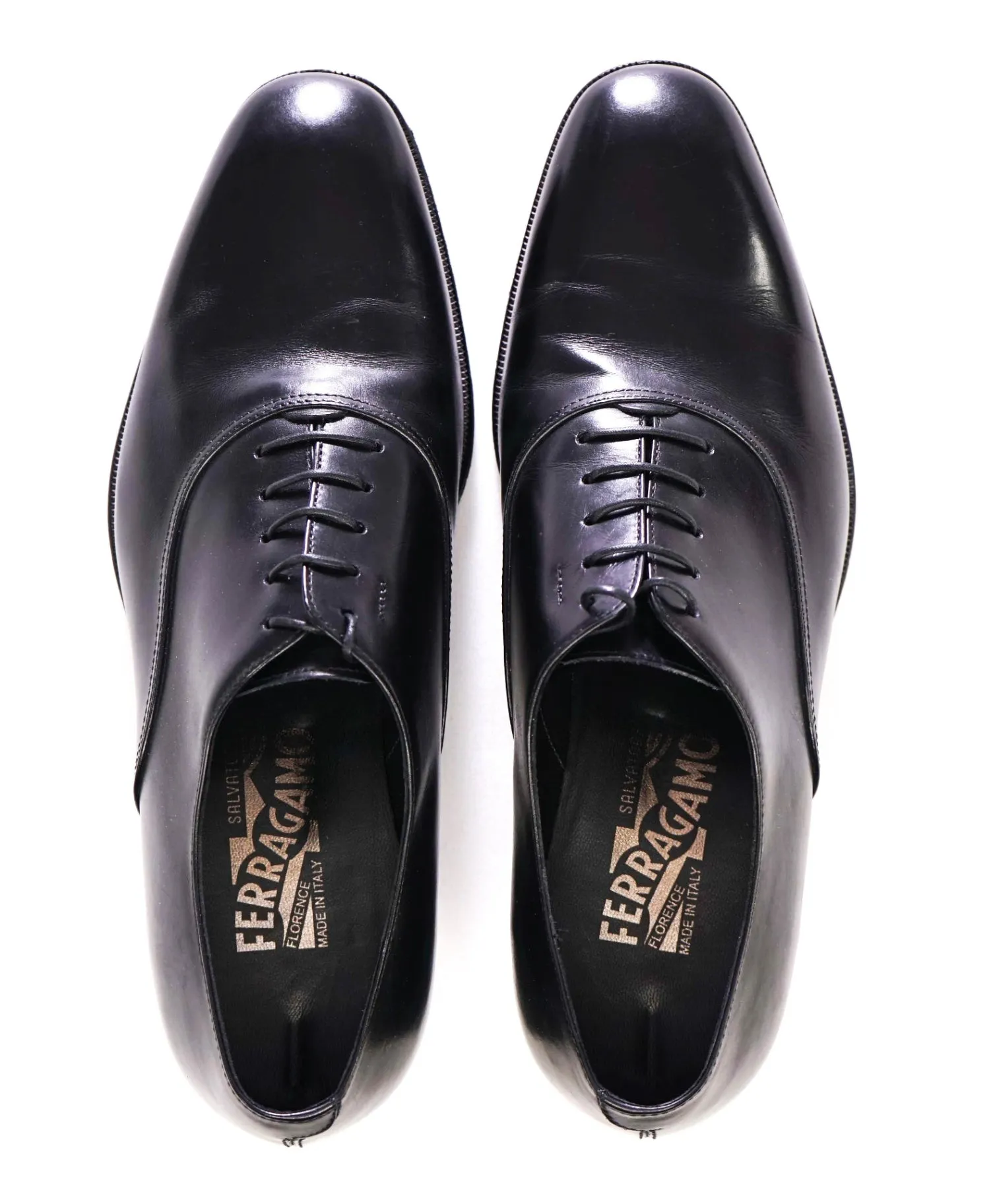 Salvatore Ferragamo "FEDELE" Black Oxfords Leather Footwear 7 EE