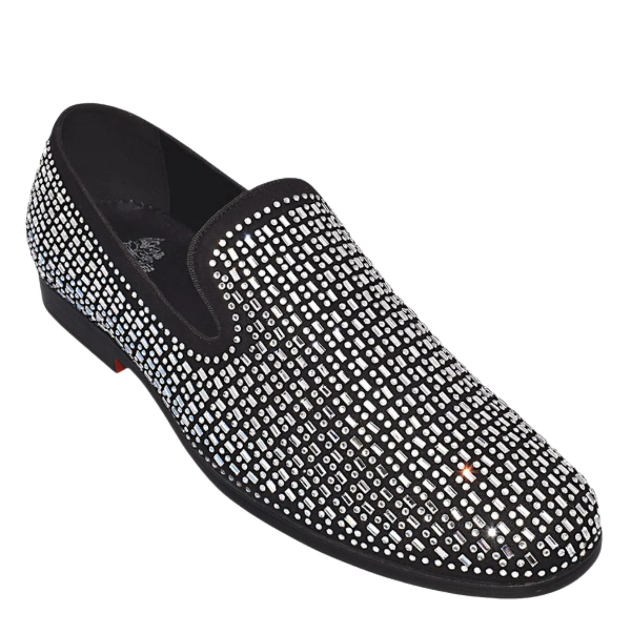 Silver Prom Loafers | Men's Black & Silver Sparkle Dress