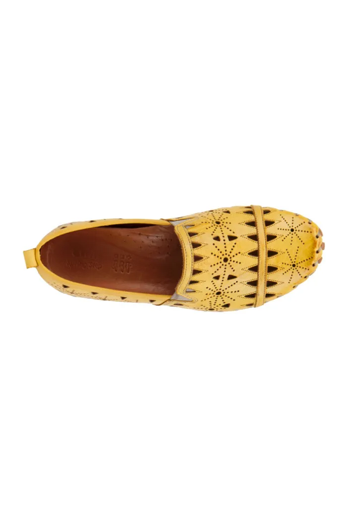 Spring Step Leather Perforated Slip-On Shoes- Fusaro