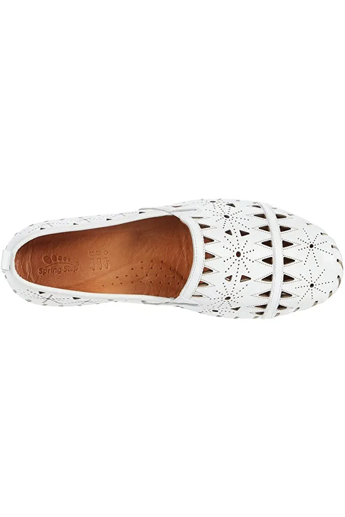 Spring Step Leather Perforated Slip-On Shoes- Fusaro