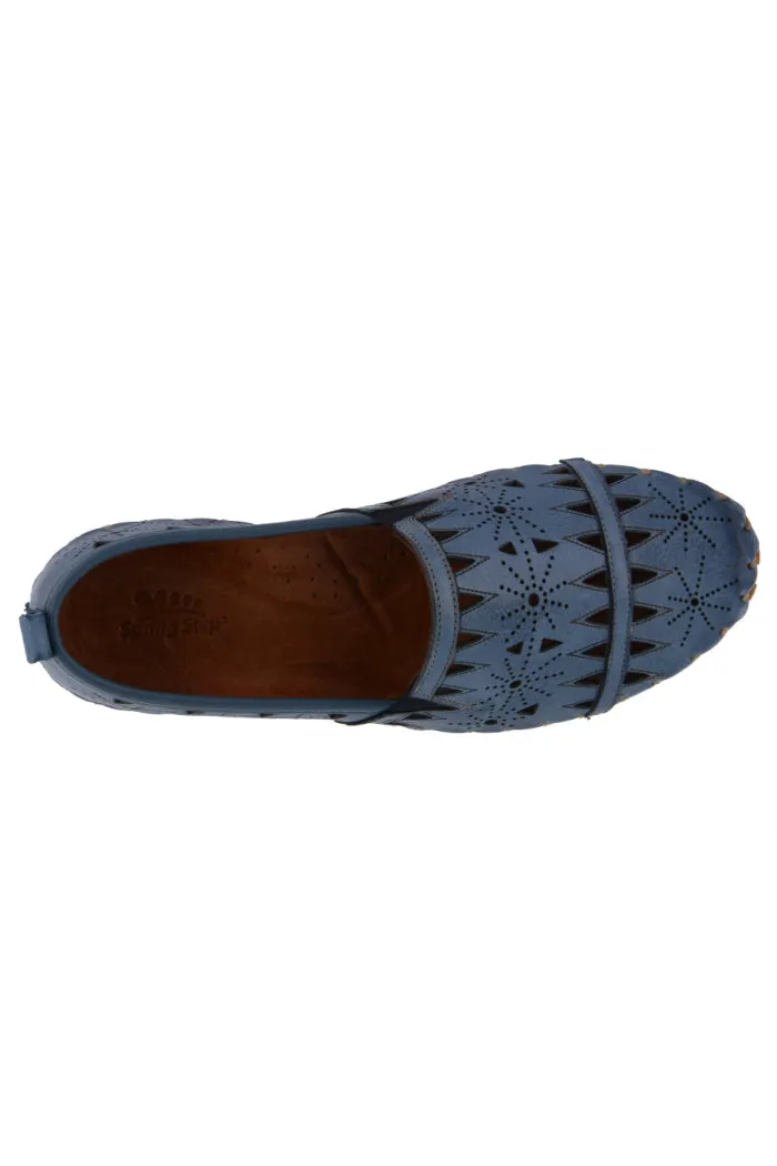 Spring Step Leather Perforated Slip-On Shoes- Fusaro