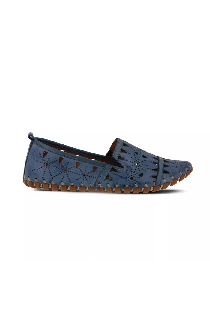 Spring Step Leather Perforated Slip-On Shoes- Fusaro