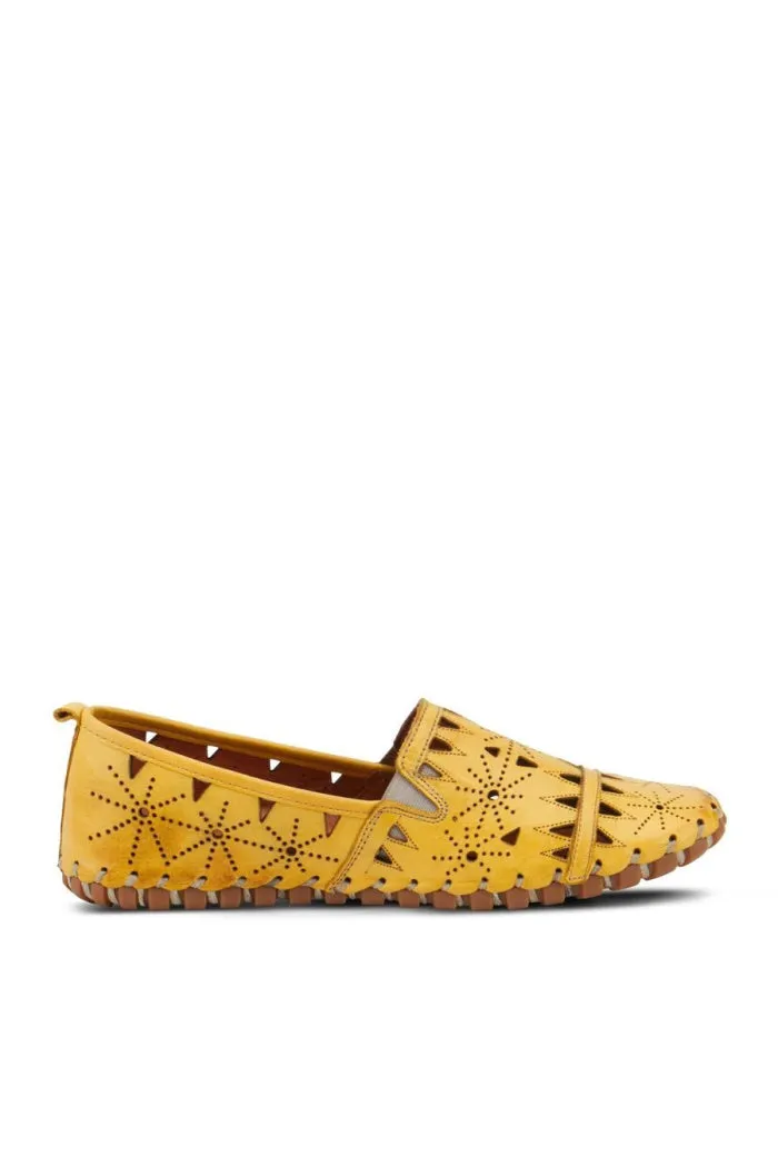 Spring Step Leather Perforated Slip-On Shoes- Fusaro