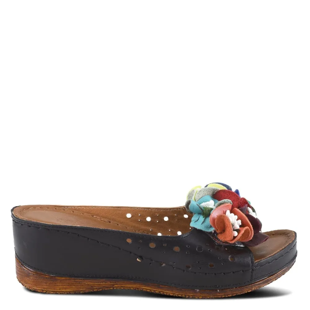 Spring Step Shoes Flowerchild Leather Slide Sandal