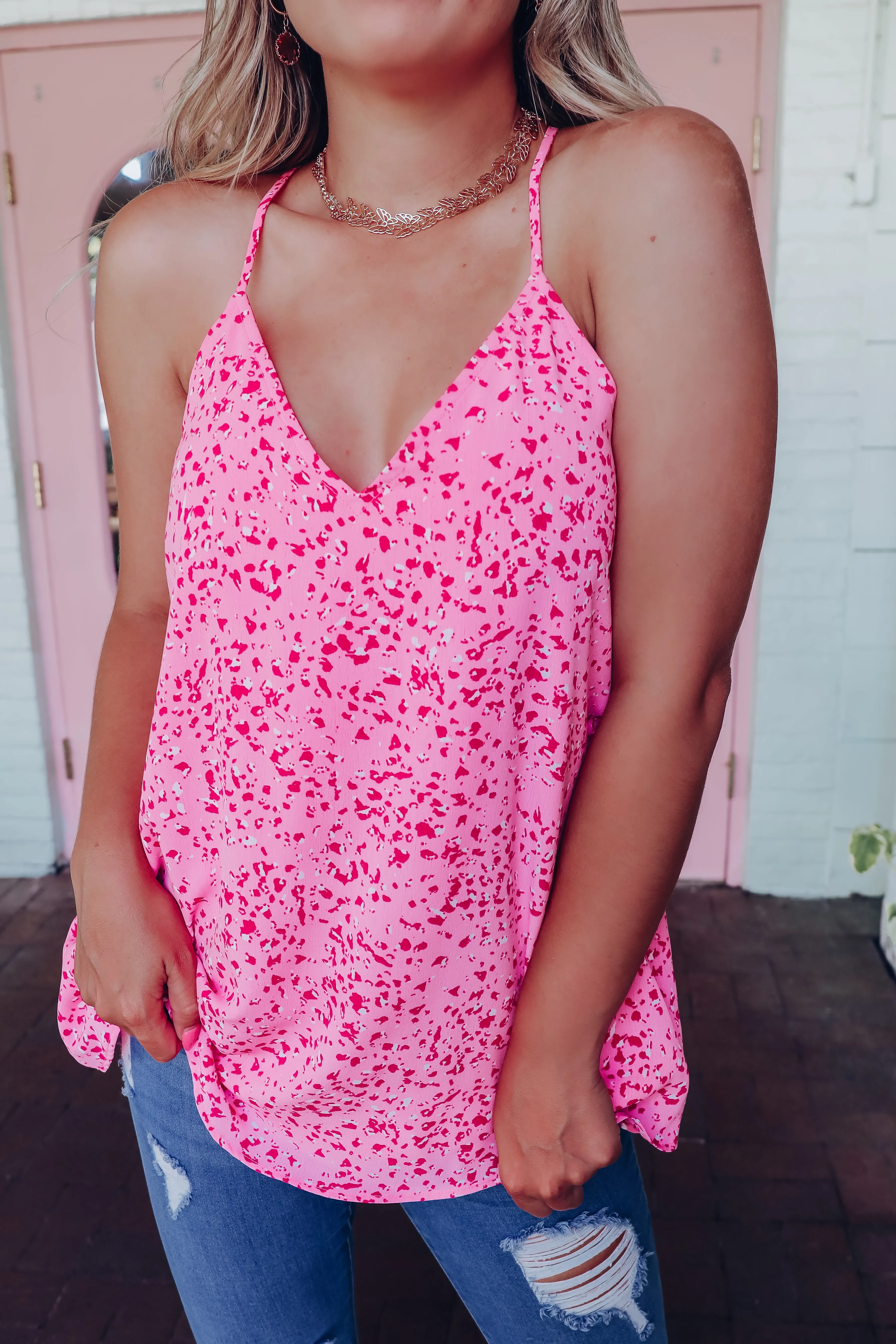 Sweetly Chiffon Racerback Tank - Pink